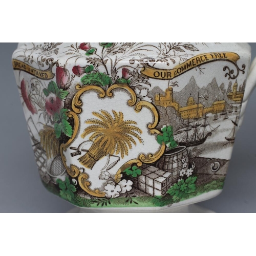 42 - OF POLITICAL INTEREST - a Goodwin & Harris pottery bag jug, c.1840, printed in lilac with the Champi... 