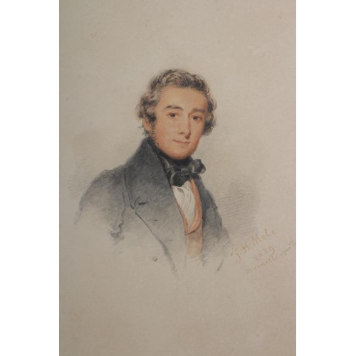 358 - JOHN HENRY MOLE (1814-1886) Portrait of Edward Chambers Snr., watercolour, miniature, signed and dat... 