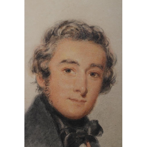 358 - JOHN HENRY MOLE (1814-1886) Portrait of Edward Chambers Snr., watercolour, miniature, signed and dat... 