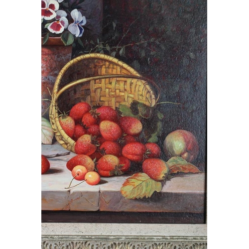 371 - PAUL MORGAN (b.1940) Still Life with Fruit and Flower Pots, a pair, oil on board, signed, 12