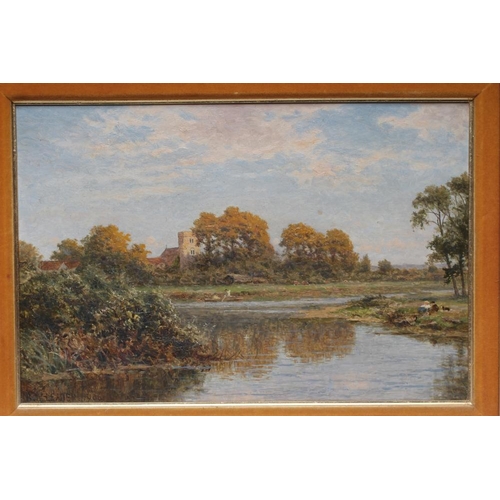 384 - BENJAMIN WILLIAMS LEADER (1831-1923) An Autumn Evening, Goring On Thames, oil on canvas, signed and ... 