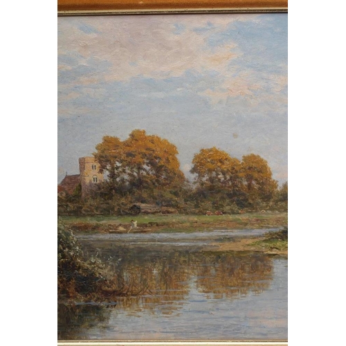 384 - BENJAMIN WILLIAMS LEADER (1831-1923) An Autumn Evening, Goring On Thames, oil on canvas, signed and ... 