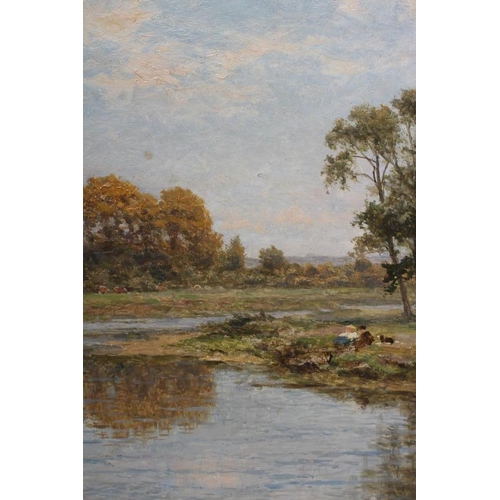 384 - BENJAMIN WILLIAMS LEADER (1831-1923) An Autumn Evening, Goring On Thames, oil on canvas, signed and ... 