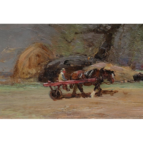 407 - WILLIAM BRADLEY LAMOND (Scottish 1857-1924) Landscape with Horse and Cart, oil on board, signed, and... 