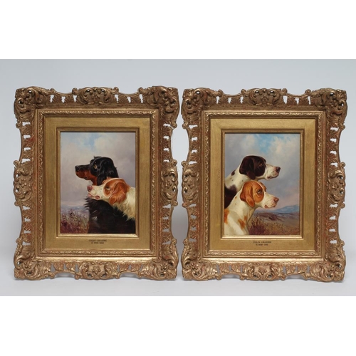 427 - COLIN GRAEME ROE (1855-1910) Gundogs, a pair, oil on board, signed Colin Graeme, 8 1/4