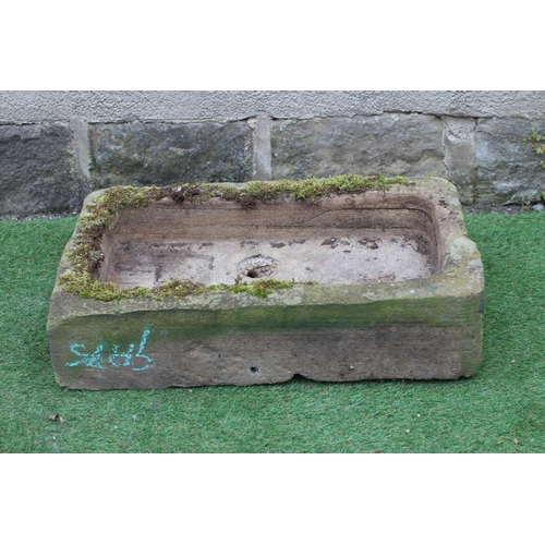 451 - A SANDSTONE TROUGH of well cut oblong form, 30