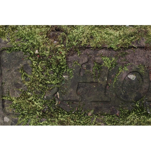 454 - A CARVED SANDSTONE HOUSE NAME PLATE, early 20th century, of oblong form inscribed 