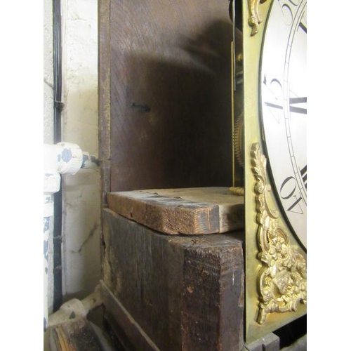 561 - AN OAK LONGCASE CLOCK by P Clare, Manchester, the eight day movement with anchor escapement striking... 