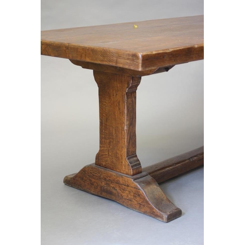 634 - AN OAK REFECTORY TABLE, the three plank 3