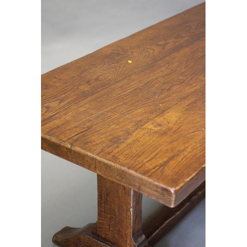 634 - AN OAK REFECTORY TABLE, the three plank 3