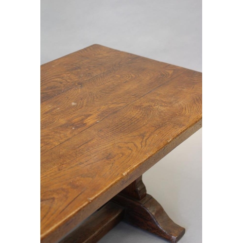 634 - AN OAK REFECTORY TABLE, the three plank 3