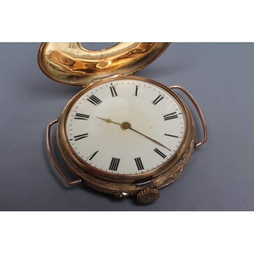 162 - AN EDWARDIAN GENTLEMAN'S HALF HUNTER WRISTWATCH, the white dial with black Roman numerals with un-nu... 