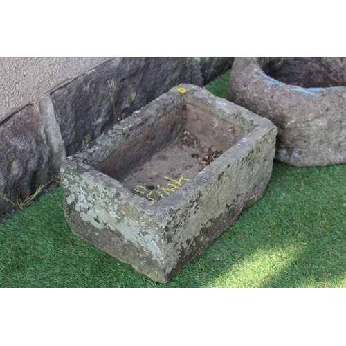 463 - A SMALL SANDSTONE TROUGH, oblong, 21