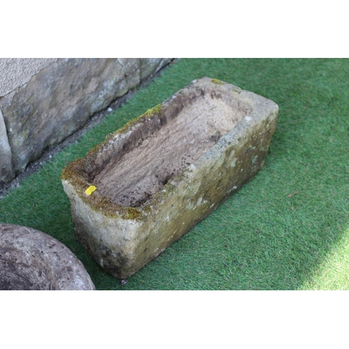 463 - A SMALL SANDSTONE TROUGH, oblong, 21