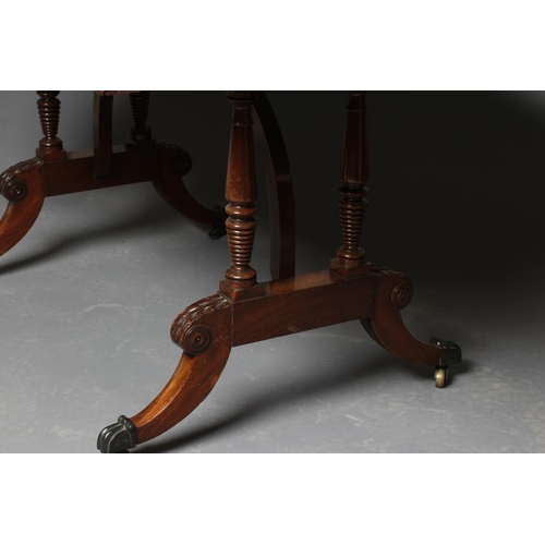 658 - A REGENCY MAHOGANY SOFA TABLE, early 19th century, the rounded oblong top over frieze with two drawe... 