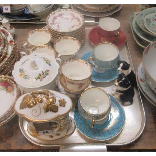 68 - TRAY OF MINTON AND AYNSLEY ETC