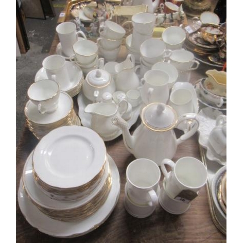 75 - QUANTITY OF WHITE AND GILT TABLEWARE