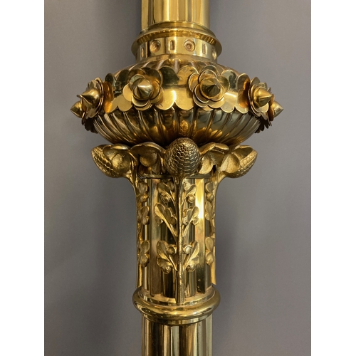 290 - AN IMPRESSIVE FRENCH GILT METAL TORCHERE BY CHERTIER PARIS in the Gothic revival style, second half ... 