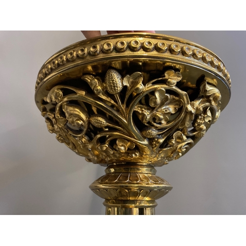 290 - AN IMPRESSIVE FRENCH GILT METAL TORCHERE BY CHERTIER PARIS in the Gothic revival style, second half ... 