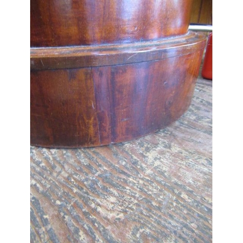 649 - A PAIR OF VICTORIAN MAHOGANY BEDSIDE CABINETS of cylindrical form with inset veined white marble top... 