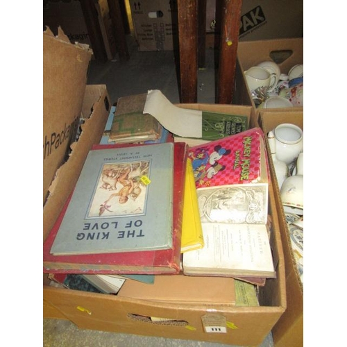 111 - BOX OF ANTIQUARIAN AND VINTAGE BOOKS