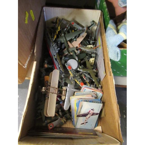 53 - BOX OF VINTAGE TOY AEROPLANES ETC