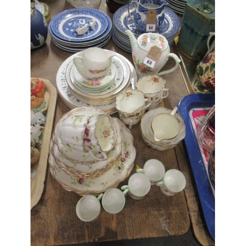 63 - QUANTITY OF CERAMICS INCLUDING SHELLEY AND ROYAL DOULTON