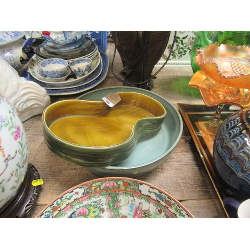 75 - BESWICK GLAZED DISH AND A DENBY DISH