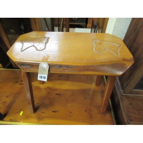 1018 - CARVED HORSE HEAD STOOL