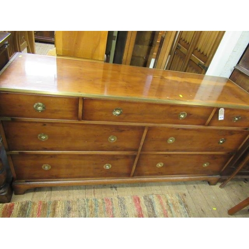 1020 - YEW WOOD MULTI DRAWER CHEST