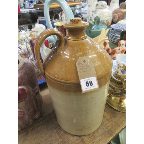 66 - STONEWARE FLAGON AND TWO VASES