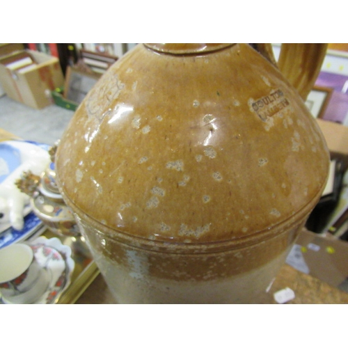 66 - STONEWARE FLAGON AND TWO VASES