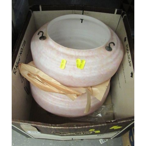 103 - PAIR OF VINTAGE GLASS SHADES