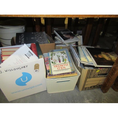 105 - FIVE BOXES OF BOOKS