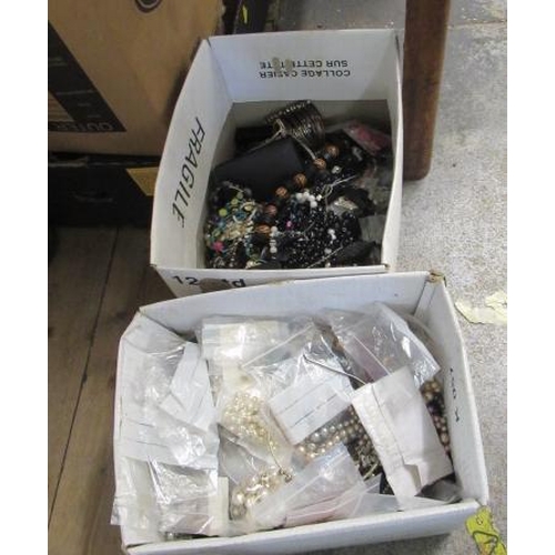 108 - TWO BOXES OF COSTUME JEWELLERY
