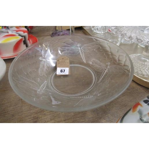 67 - GLASS DRAGONFLY BOWL