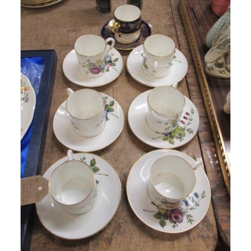 74 - SIX ROYAL WORCESTER COFFEE CUPS AND SAUCERS AND A COALPORT EXAMPLE