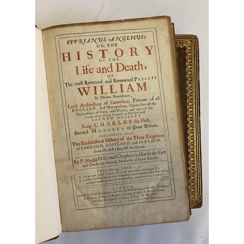 279 - THE HISTORY OF THE LIFE AND DEATH OF  WILLIAM, LORD ARCHBISHOP OF CANTERBURY, 1671, J M for A Seile... 