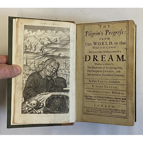 282 - JOHN BUNYAN THE PILGRIMS PROGRESS, 1728, J Clarke, 22nd Edition. Modern quarter sheepskin binding a... 