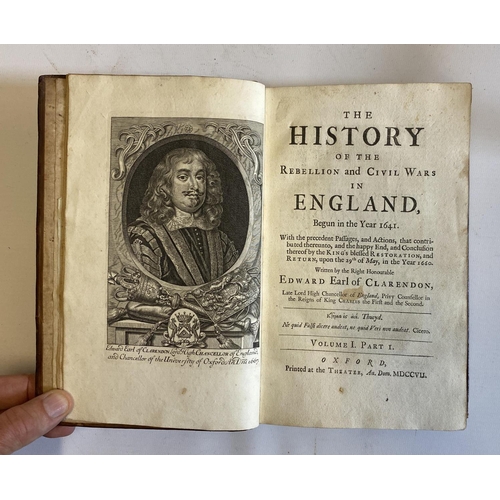 286 - HISTORY OF THE REBELLION AND CIVIL WARS IN ENGLAND, Edward, Earl of Clarendon, 1707, Oxford, 6 Volum... 