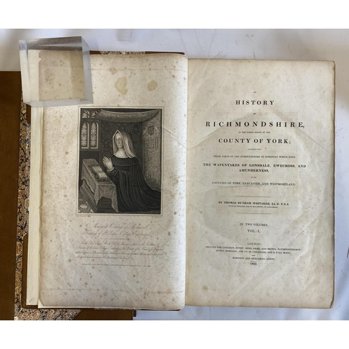 291 - AN HISTORY OF RICHMONDSHIRE, Thomas Dunham Whitaker, 1823, Longman, 2 Vols. Large folio volumes, han... 