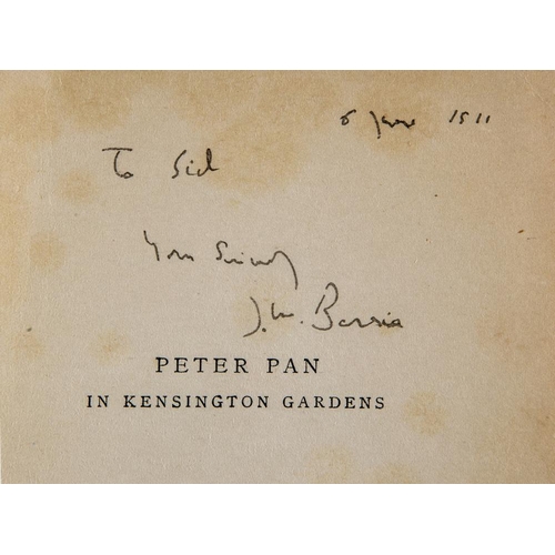 292 - INSCRIBED BY J M BARRIE, Peter Pan in Kensington Gardens with 24 Drawings by Arthur Rackham, undated... 