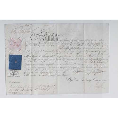 304 - ROYAL SIGNATURES, William IV, signature to printed vellum military commission, accomplished in manus... 