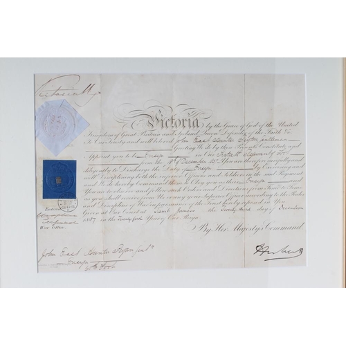 304 - ROYAL SIGNATURES, William IV, signature to printed vellum military commission, accomplished in manus... 