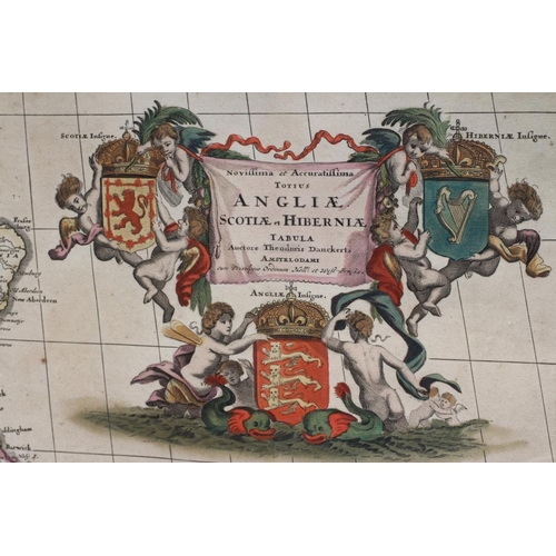 330 - THEODORE DANCKERTS (c.1600-1717/27) England, Scotland and Ireland, hand coloured engraved map, 1690 ... 