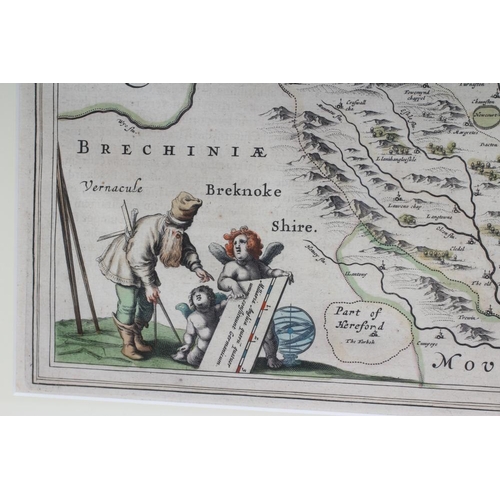 333 - JOHANNES BLAEU (1650-1712) Herefordshire, hand coloured engraved map, 1645/62 edition, with title ca... 