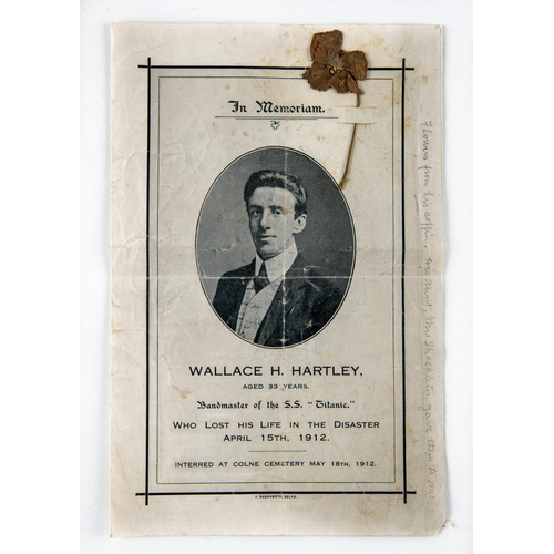 387 - OF TITANIC INTEREST - Wallace H. Hartley, Bandmaster of the S.S. Titanic, 