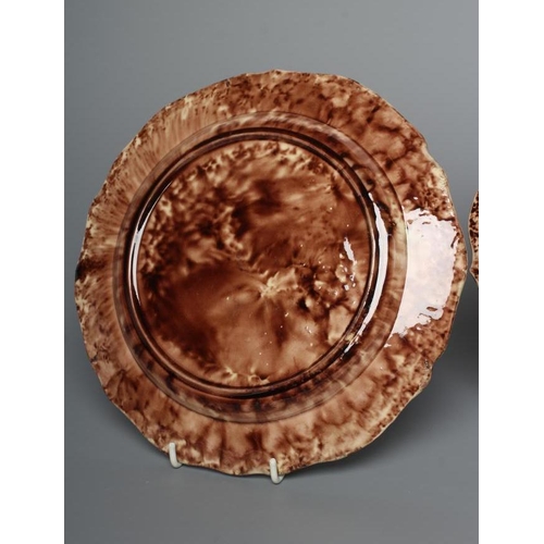 39 - TWO WHIELDON EARTHENWARE PLATES, mid 18th century, of silver shape, one with moulded gadrooned rim, ... 