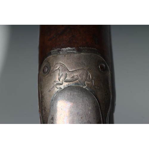 424 - A HORSE MEASURING STICK by Arnold & Sons, London, wrapped in leather with white metal cap etched wit... 