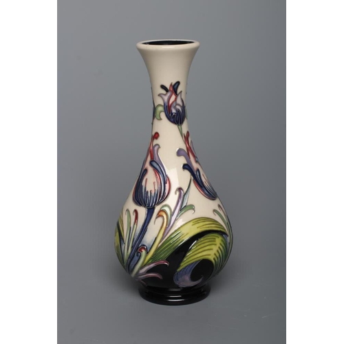 66 - A MOORCROFT POTTERY DEBBIE'S DREAM PATTERN VASE, 2015, of slender baluster form tubelined and painte... 